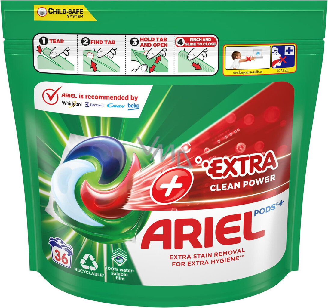 Ariel Extra Clean mazgāšanas kapsulas, 36 gab цена и информация | Veļas mazgāšanas līdzekļi | 220.lv