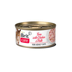 Brit Care для взрослых кошек с тунцом, курицей и молоком, 24x70 г цена и информация | Консервы для котов | 220.lv