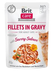 Brit Care Fillets in gravy с лососем, 24 x 85 г цена и информация | Консервы для котов | 220.lv