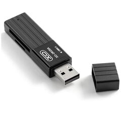 XO считыватель карты памяти DK05A 2in1 USB 2.0, черный цена и информация | Адаптеры и USB разветвители | 220.lv