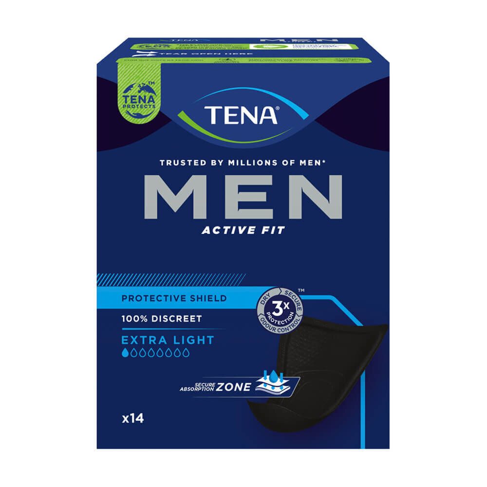Vīriešu ieliktņi TENA, 14gab cena un informācija | Autiņbiksītes, higiēniskās paketes, vienreizlietojamie paladziņi pieaugušajiem | 220.lv