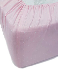 Kokvilnas palags ar gumiju, Pink, 140x200 cm цена и информация | Простыни | 220.lv
