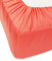 Однотонная сатиновая простынь на резинке Soft Grapefruit, 180x200 см цена и информация | Простыни | 220.lv
