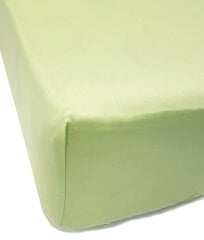 Однотонная сатиновая простынь на резинке Soft Shadow Lime, 140x200 см цена и информация | Простыни | 220.lv