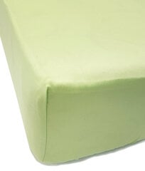 Однотонная сатиновая простынь на резинке Soft Shadow Lime, 200x200 см цена и информация | Простыни | 220.lv