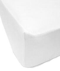 Однотонная сатиновая простынь на резинке Soft White, 140x200 см цена и информация | Простыни | 220.lv