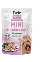 Brit Care Mini Pouch mazo šķirņu suņiem ar vistu un tunci, 24x85 g cena un informācija | Konservi suņiem | 220.lv