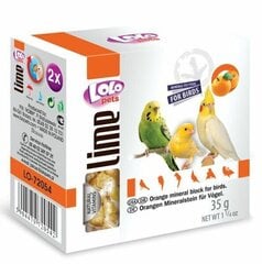 Minerālakmens putniem ar apelsīnu LoLo Pets Lime, 35g cena un informācija | Putnu barība | 220.lv