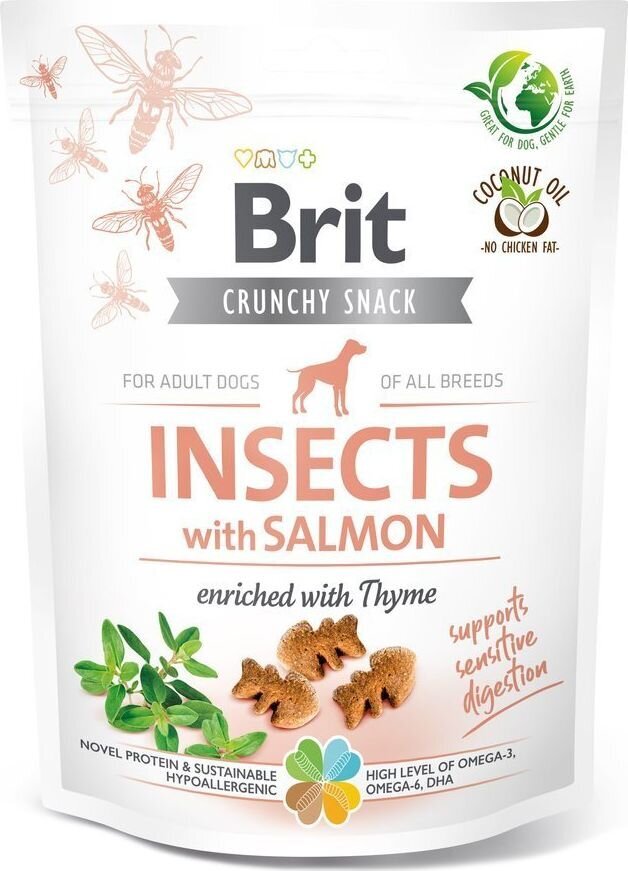 Brit Care Insects suņiem ar lasi, 200g cena un informācija | Gardumi suņiem | 220.lv