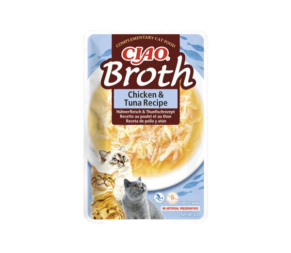 Ciao Broth kaķiem ar tunci un vistu, 40g цена и информация | Konservi kaķiem | 220.lv