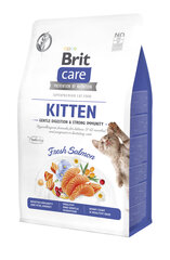 Brit Care Cat GF Kitten Gentle Digestion Strong Immunity jauniem kaķēniem ar lasi, 400 g cena un informācija | Sausā barība kaķiem | 220.lv