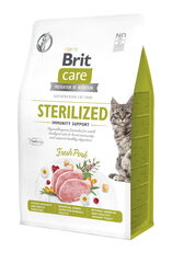 Brit Care Cat GF Sterilizēts imunitātes atbalsts sterilizētiem kaķiem ar cūkgaļu, 400 g cena un informācija | Sausā barība kaķiem | 220.lv