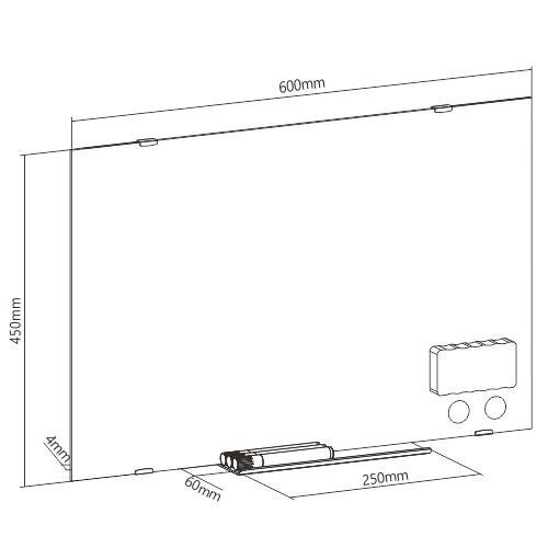 Magnētiskā stikla tāfele Up Up, 600x450 mm цена и информация | Kancelejas preces | 220.lv