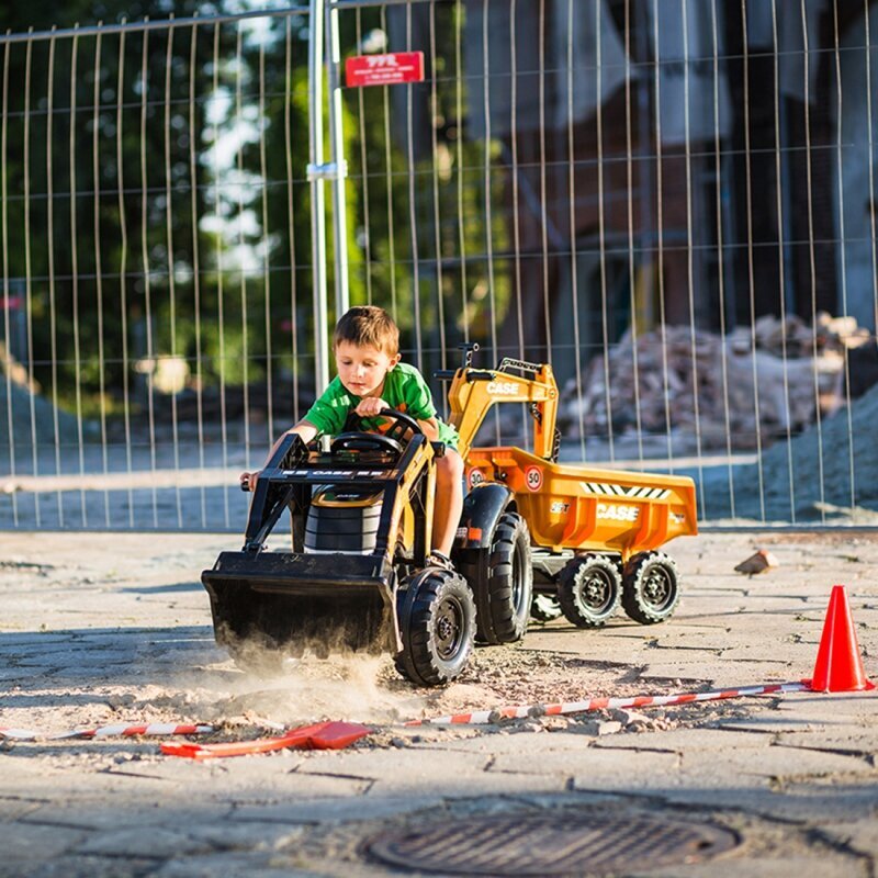 Traktors ar piekabi Falk, oranžs cena un informācija | Rotaļlietas zēniem | 220.lv