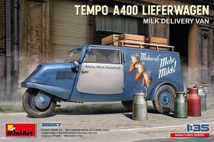 Līmējošais modelis MiniArt 38057 Tempo A400 Lieferwagen Milk Delivery Van 1/35 cena un informācija | Līmējamie modeļi | 220.lv