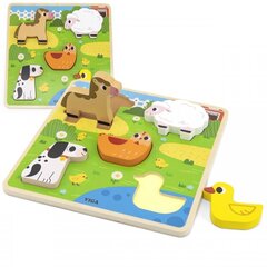 Koka puzle Viga Animals, 5 d. cena un informācija | Attīstošās rotaļlietas | 220.lv