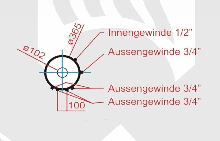 Malkas katls Wittigsthal ZW100, izturīgs pret spiedienu, ar siltummaini un jaucējkrānu, 100 l цена и информация | Apkures katli, akumulācijas tvertnes | 220.lv