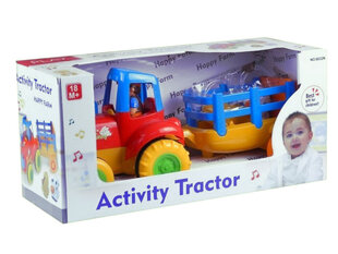 Traktors ar piekabi un dzīvniekiem, sarkans cena un informācija | Rotaļlietas zēniem | 220.lv