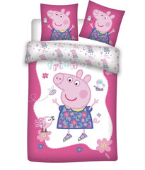 Bērnu gultas veļas komplekts Peppa Pig, 100x135 cm cena un informācija | Bērnu gultas veļa | 220.lv
