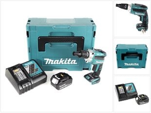 Аккумуляторный шуруповерт Makita DFS 251 RM1J 18 V Li-Ion с аккумулятором и дрелью цена и информация | Шуруповерты, дрели | 220.lv