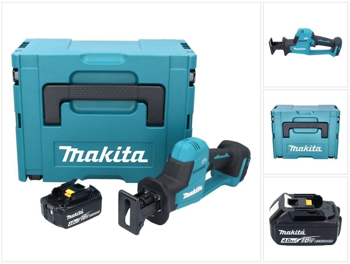 Makita DJR 189 M1J Akumulatora virzuļzāģis 18 V + 1x akumulators 4,0 Ah + Makpac - bez lādētāja цена и информация | Zāģi, ripzāģi | 220.lv