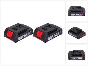 Bosch akumulatoru komplekts 2 x GBA 18 V 2,0 Ah / 2000 mAh (2 x 1600Z00036) цена и информация | Шуруповерты, дрели | 220.lv