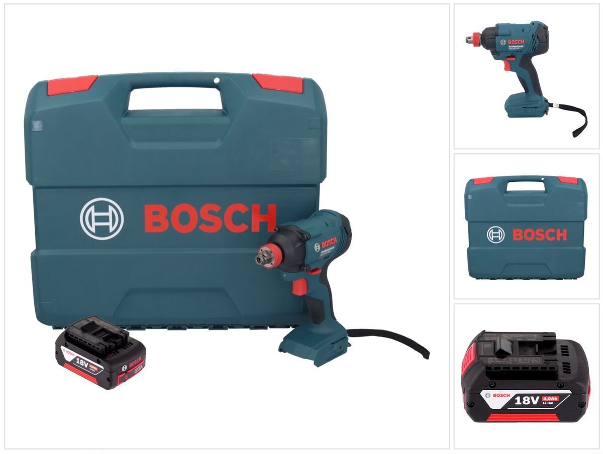 Bosch GDX 18V-180 akumulatora triecienatslēga 18 V 180 Nm 1/2" + 1x akumulators 4,0 Ah + L korpuss - bez lādētāja цена и информация | Skrūvgrieži, urbjmašīnas | 220.lv