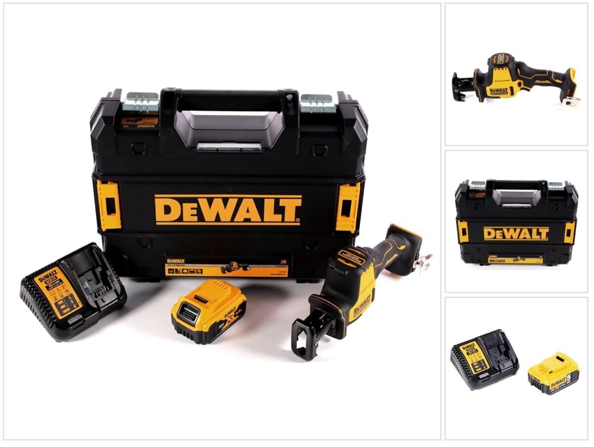 DeWalt DCS 369 P1 bezvadu lineārais zāģis 18 V + 1x akumulators 5,0 Ah + lādētājs + TSTAK cena un informācija | Zāģi, ripzāģi | 220.lv