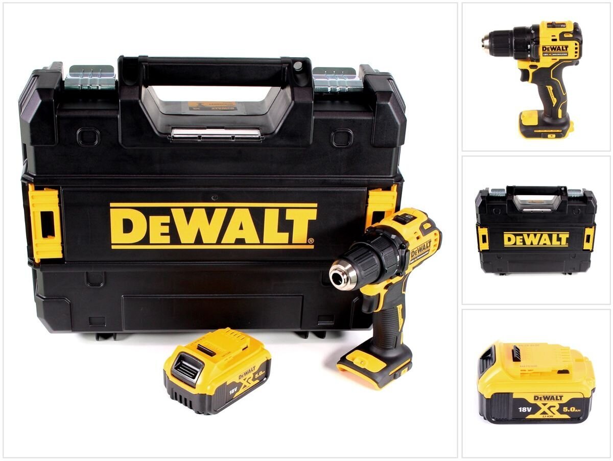 DeWalt DCD 708 NT akumulatora urbjmašīna, 18 V TSTAK kastē + 1 x 5,0 Ah akumulators - bez lādētāja cena un informācija | Skrūvgrieži, urbjmašīnas | 220.lv