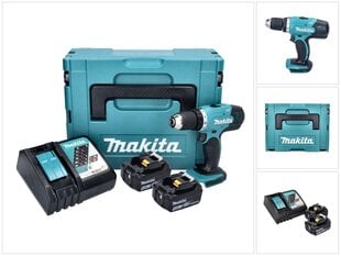 Аккумуляторная дрель Makita DDF 453 RMJ 18 В 42 Нм с аккумулятором и зарядным устройством цена и информация | Шуруповерты, дрели | 220.lv