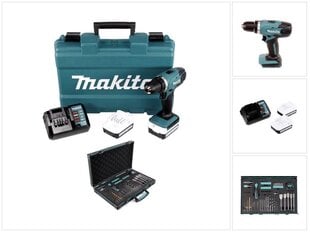Аккумуляторная дрель Makita DF 347 DWE, 14,4 В, с аккумулятором и зарядным устройством цена и информация | Шуруповерты, дрели | 220.lv
