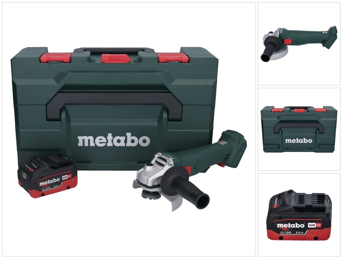 Аккумуляторная угловая шлифовальная машина Metabo W 18 L 9-125 18 V 125 мм  с аккумулятором без зарядного устройства цена | 220.lv