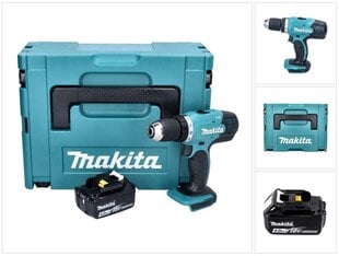 Makita DDF 453 M1J akumulatora urbjmašīna 18 V 42 Nm + 1x akumulators 4,0 Ah + Makpac - bez lādētāja цена и информация | Шуруповерты, дрели | 220.lv