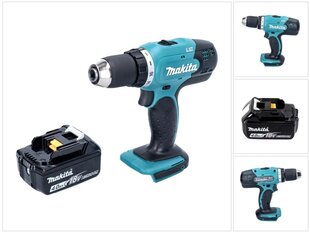 Makita DDF 453 M1 akumulatora urbjmašīna 18 V 42 Nm + 1x akumulators 4,0 Ah - bez lādētāja cena un informācija | Skrūvgrieži, urbjmašīnas | 220.lv