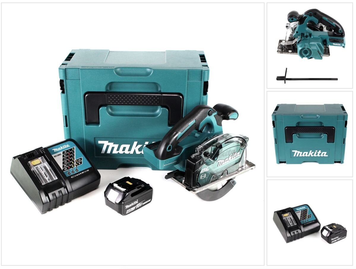 Makita DCS 553 RM1J akumulatora ripzāģis 18V 150 mm + 1x akumulators 4.0Ah + lādētājs + Makpac cena un informācija | Zāģi, ripzāģi | 220.lv