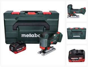 Metabo STA 18 LTX 100 bezvadu finierzāģis 18 V + 1x akumulators 10,0 Ah + metaBOX - bez lādētāja cena un informācija | Zāģi, ripzāģi | 220.lv