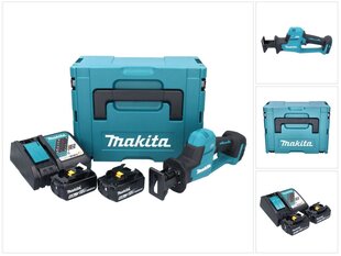 Makita DJR 189 RGJ Akumulatora virzuļzāģis 18 V + 2x akumulatori 6,0 Ah + lādētājs + Makpac cena un informācija | Zāģi, ripzāģi | 220.lv