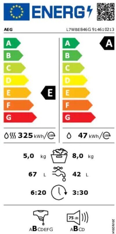 AEG L7WBE846G cena un informācija | Veļas mašīnas | 220.lv