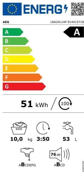 AEG LR624L14P cena un informācija | Veļas mašīnas | 220.lv