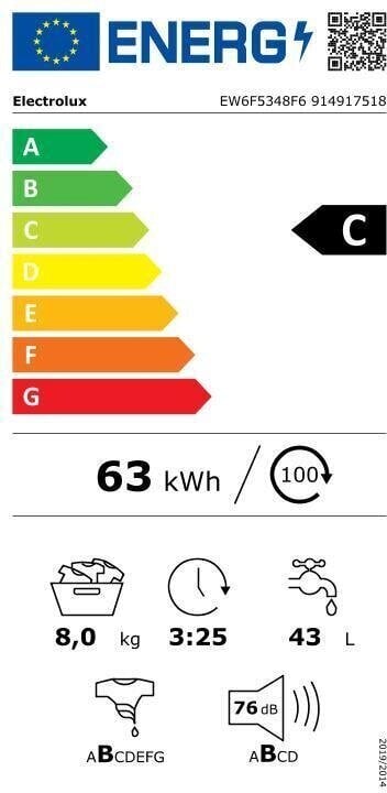 Electrolux EW6F5348F6 cena un informācija | Veļas mašīnas | 220.lv