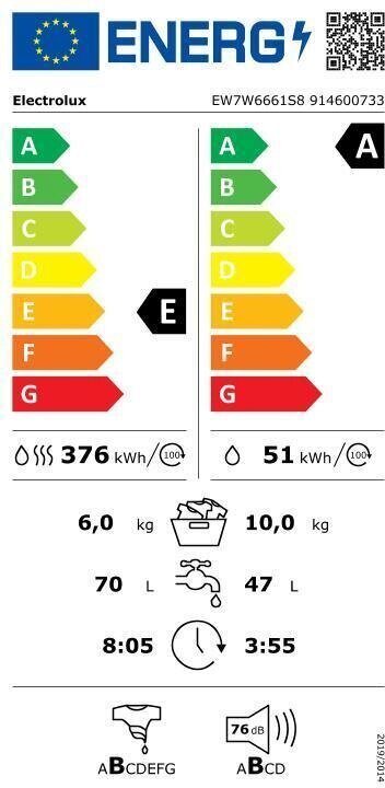 Electrolux EW7W6661S8 cena un informācija | Veļas mašīnas | 220.lv