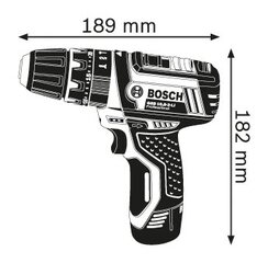 Аккумуляторная дрель Bosch 06019B6906, 12 В, с аккумулятором и зарядным устройством цена и информация | Шуруповерты, дрели | 220.lv