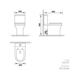 Унитаз  Vento Eland  3/6 l PP Soft Close цена и информация | Унитазы | 220.lv