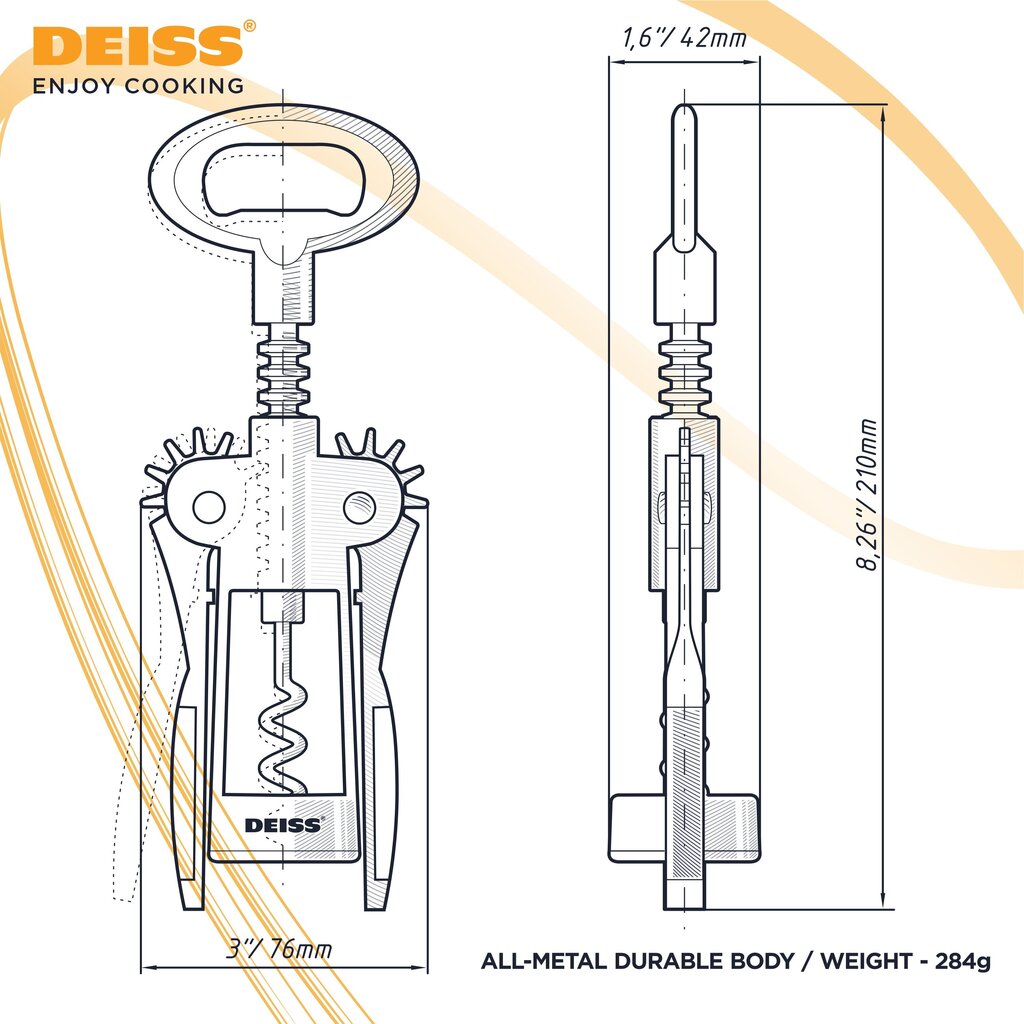 Винный штопор и открывалка для бутылок Deiss PRO цена | 220.lv