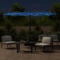Dubults saulessargs ar LED 316x240cm, tumši zils cena un informācija | Saulessargi, markīzes un statīvi | 220.lv