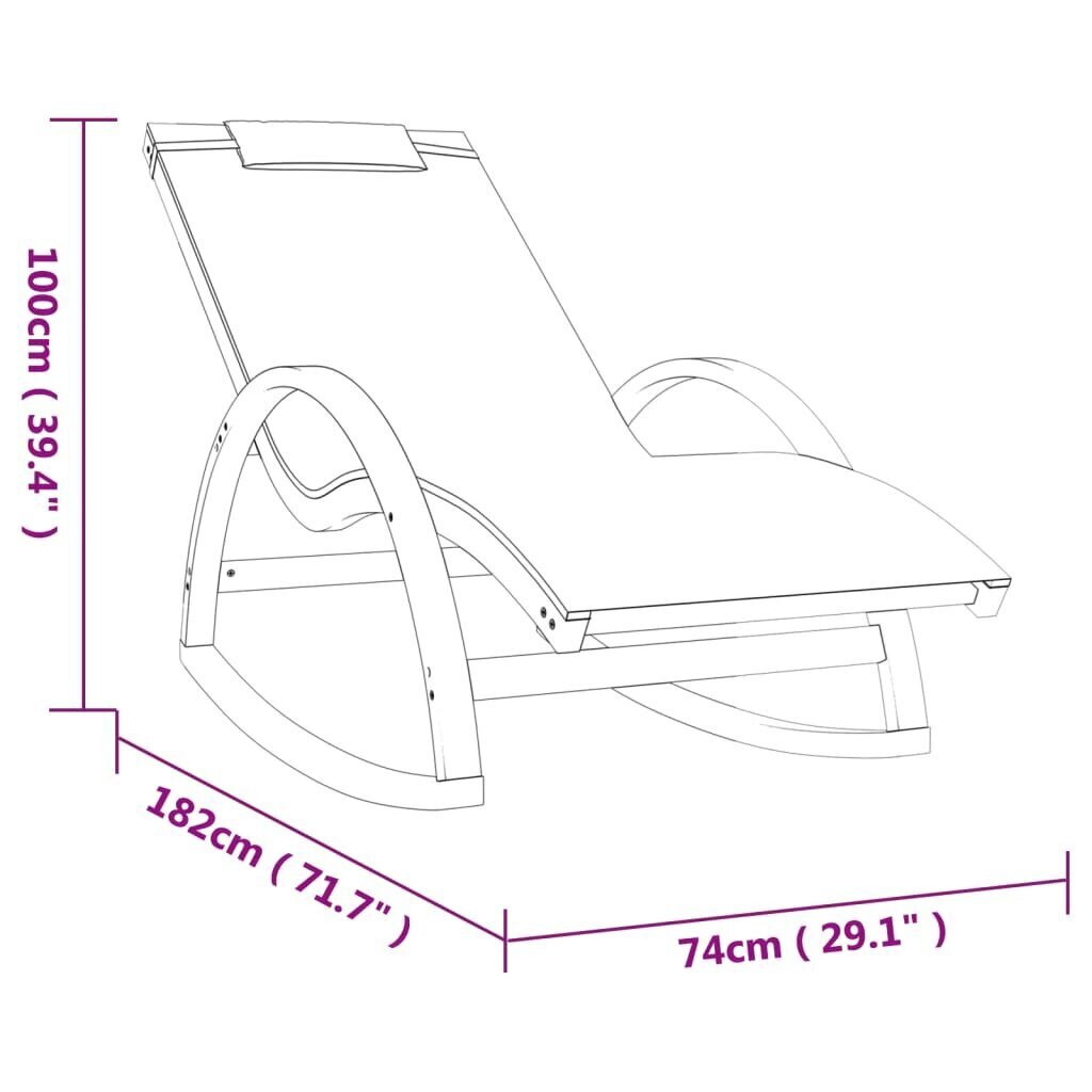 Šūpuļkrēsls vidaXL, balts/brūns cena un informācija | Sauļošanās krēsli | 220.lv