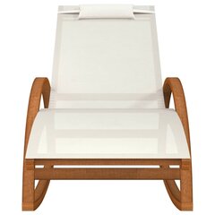 Šūpuļkrēsls vidaXL, balts/brūns cena un informācija | Sauļošanās krēsli | 220.lv