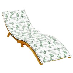Sauļošanās krēsla matracis vidaXL, balts/zaļš cena un informācija | Krēslu paliktņi | 220.lv