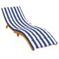 Sauļošanās krēsla matracis vidaXL, zils/balts cena un informācija | Krēslu paliktņi | 220.lv