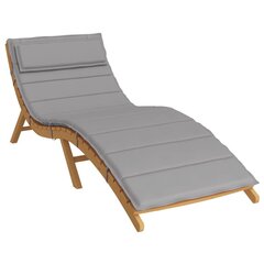 Sauļošanās krēsla matracis vidaXL, 180x60x3 cm, pelēks cena un informācija | Krēslu paliktņi | 220.lv